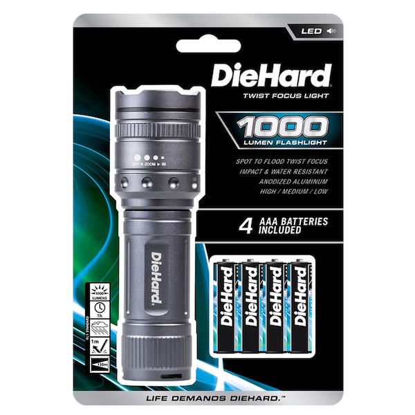 Dorcy Dorcy DieHard 1000 lm Gray LED Flashlight AAA Battery 41-6122 - main
